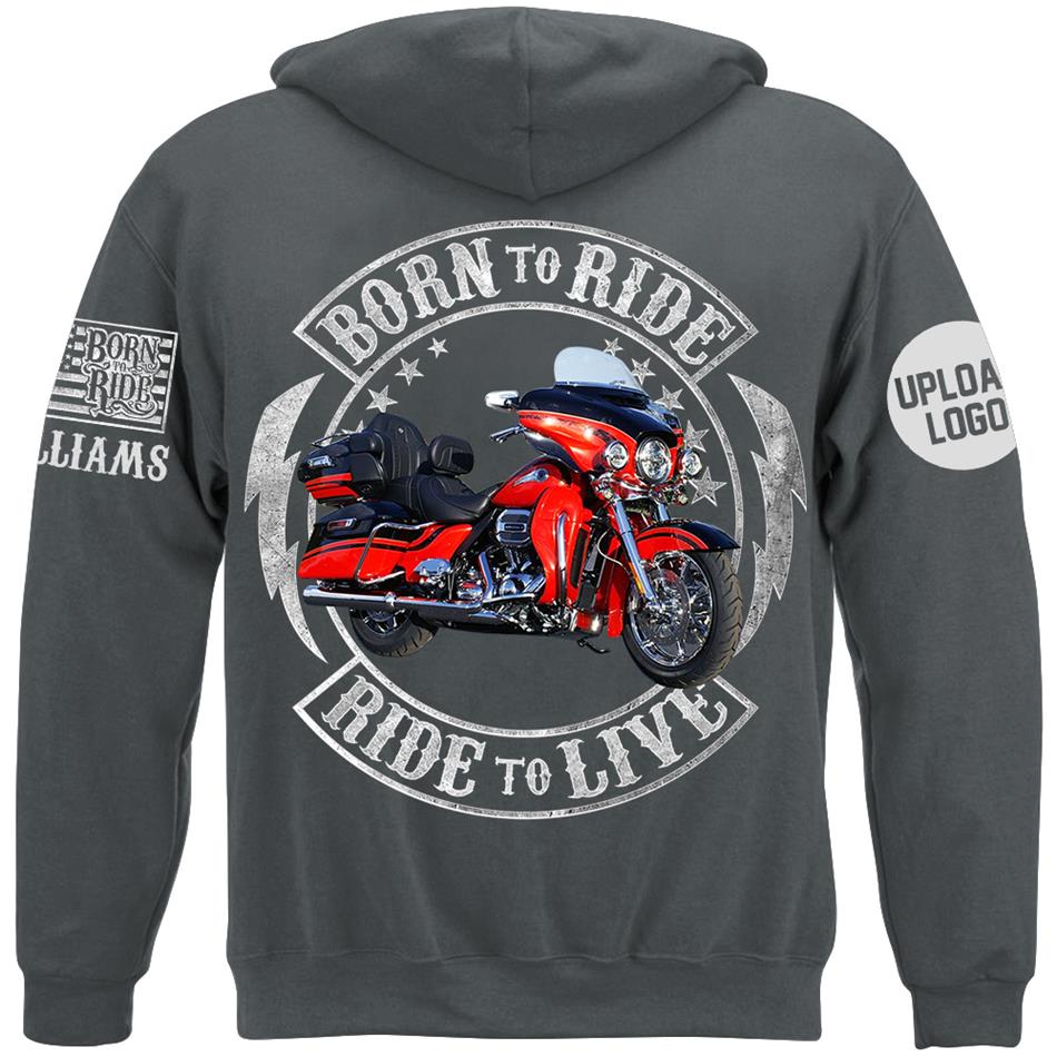 Born To Ride Ride To Live Custom Motorcycle Photo Shirt Gift For True Bikers H2511 Trna