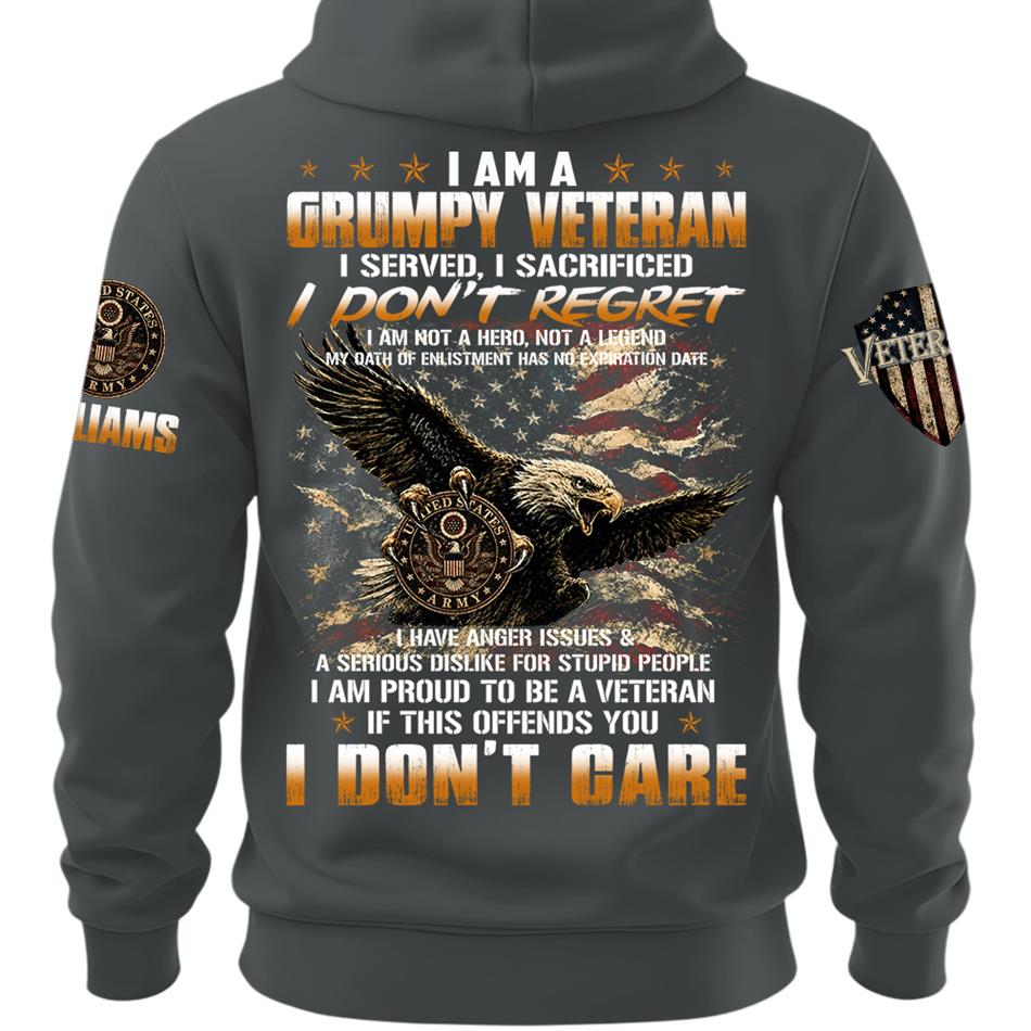 I Am A Grumpy Old Veteran I Served I Sacrificed Shirt Custom All Military Branches For Proud US Veteran H2511 Trna