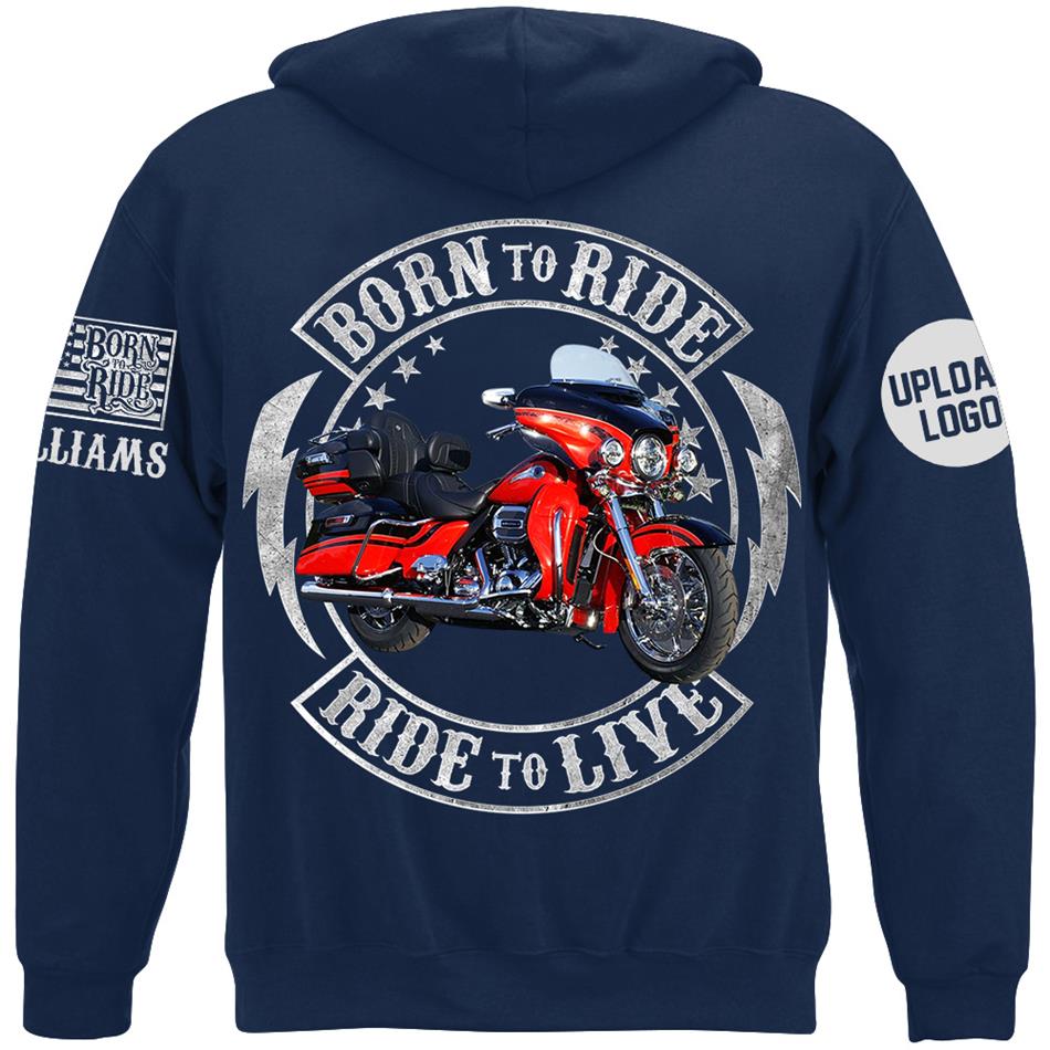 Born To Ride Ride To Live Custom Motorcycle Photo Shirt Gift For True Bikers H2511 Trna