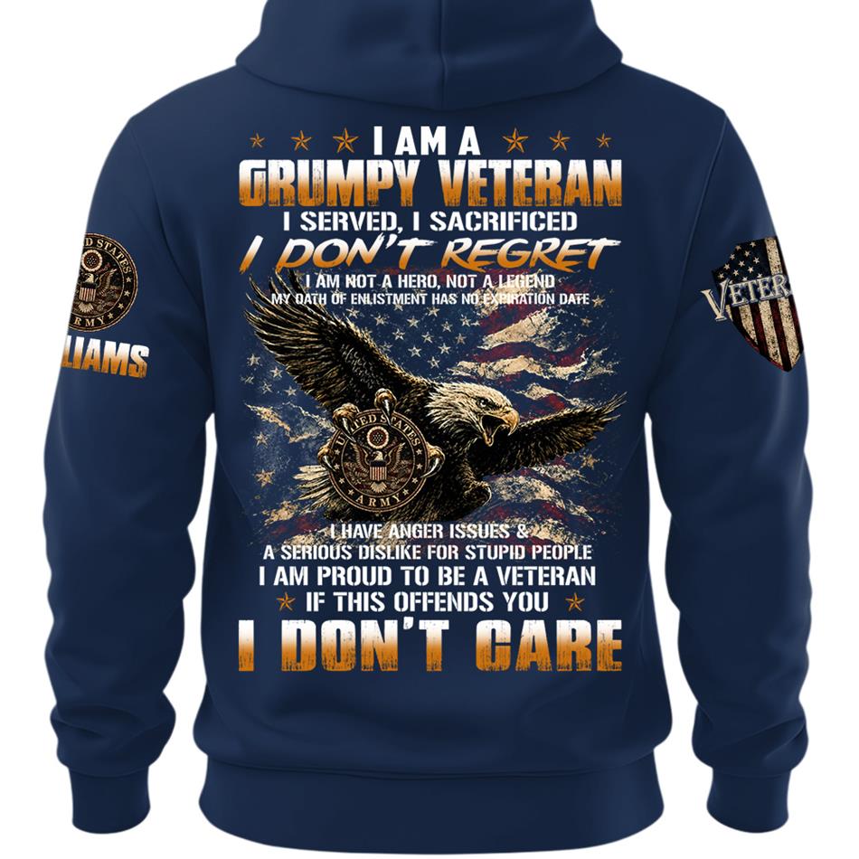 I Am A Grumpy Old Veteran I Served I Sacrificed Shirt Custom All Military Branches For Proud US Veteran H2511 Trna