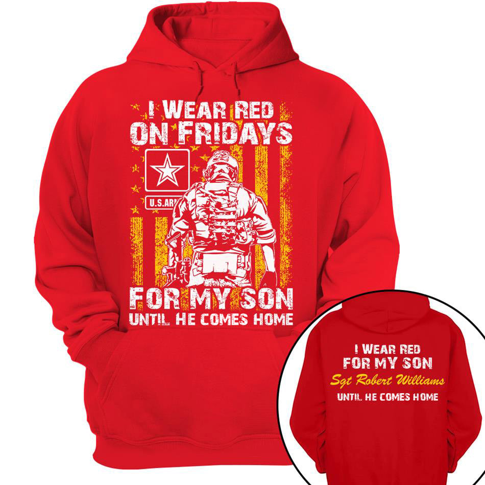I Wear Red On Fridays For My Son Vr2 Custom Shirt For Military Family Mom Dad Family Members Shirt Support Our Troops Shirt H2511