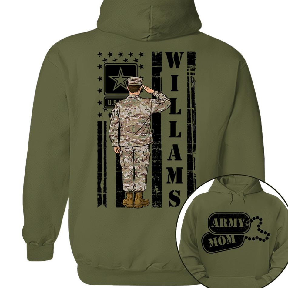 Proud Army Mom Military Family Shirt Personalize with any Military Branch and for Any Member H2511 Trna