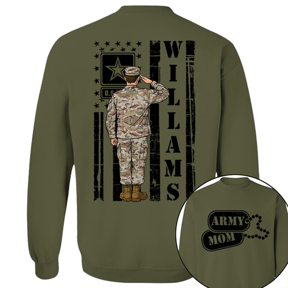 Proud Army Mom Military Family Shirt Personalize with any Military Branch and for Any Member H2511 Trna
