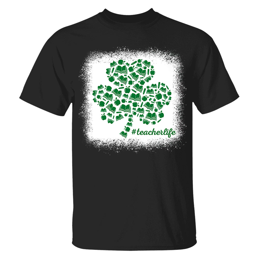 Shamrock Books Apple Pencil Teacher Element T-Shirt Patrick Day Teacher Life Vr2 H2511 Do99