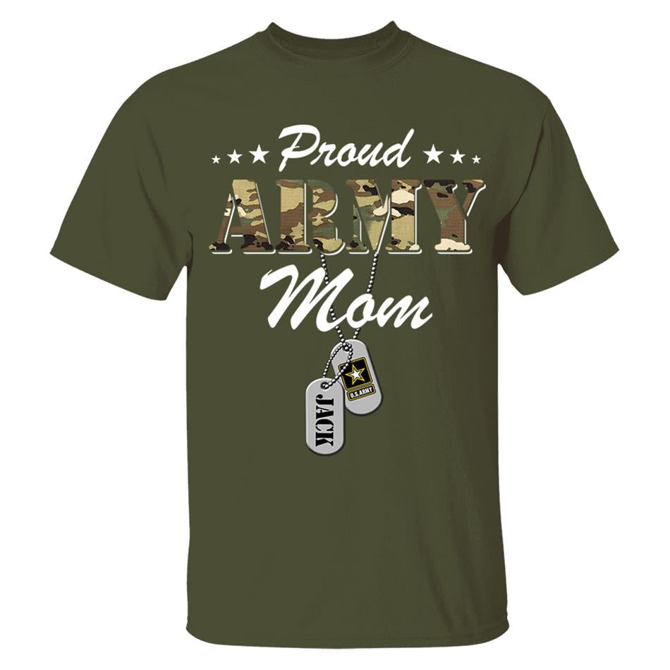 Proud Army Mom Personalized Army Mom Shirt, Military Family Member Shirt, Military Graduation Shirt H2511