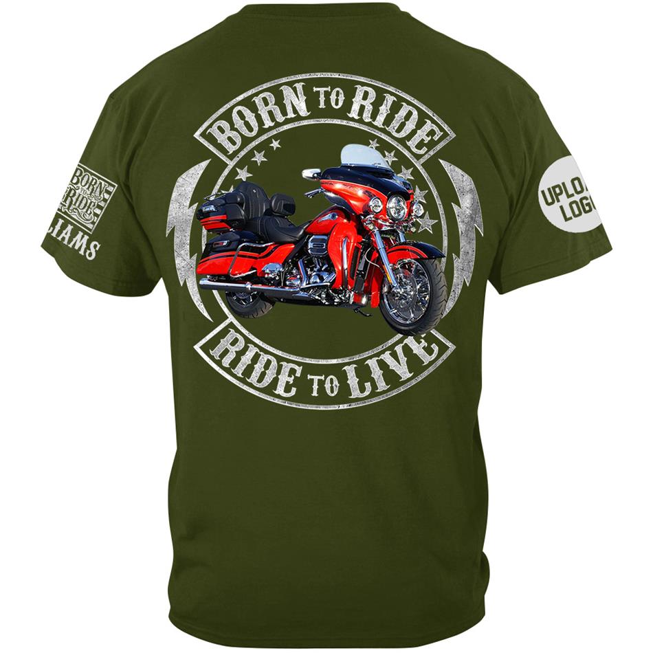 Born To Ride Ride To Live Custom Motorcycle Photo Shirt Gift For True Bikers H2511 Trna
