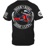 Born To Ride Ride To Live Custom Motorcycle Photo Shirt Gift For True Bikers H2511 Trna