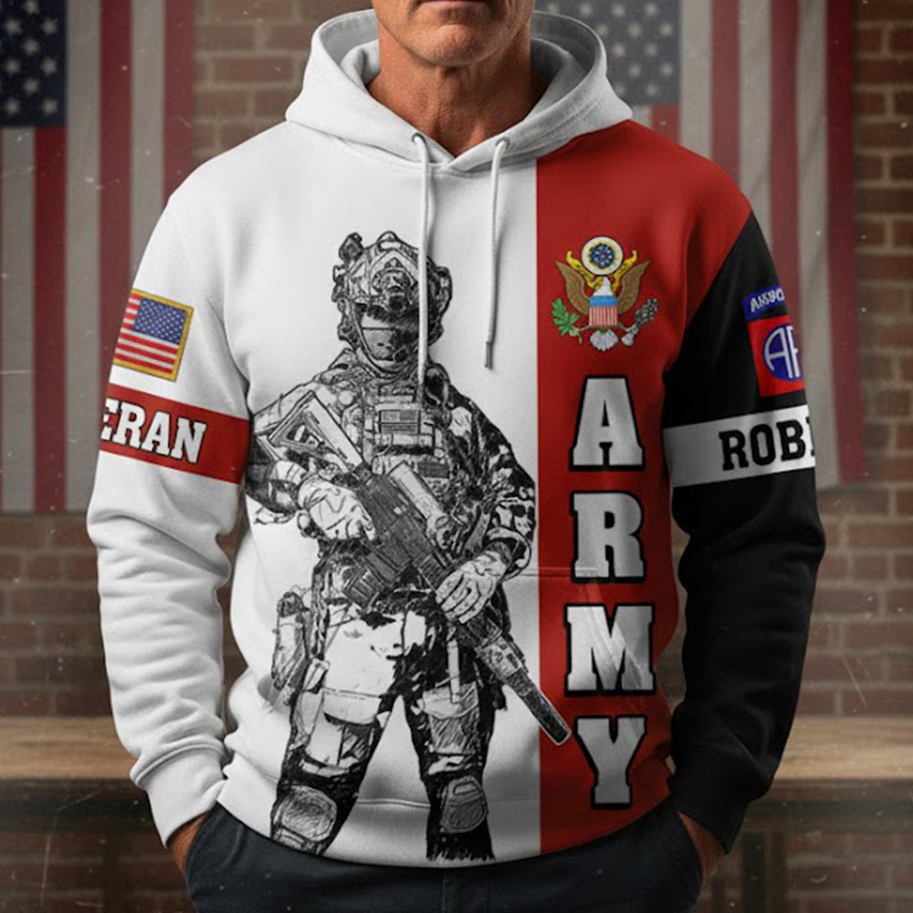 Personalized All Military Branches Division Custom All Over Print Shirt Hoodies Gift For Soldier Veteran H2511