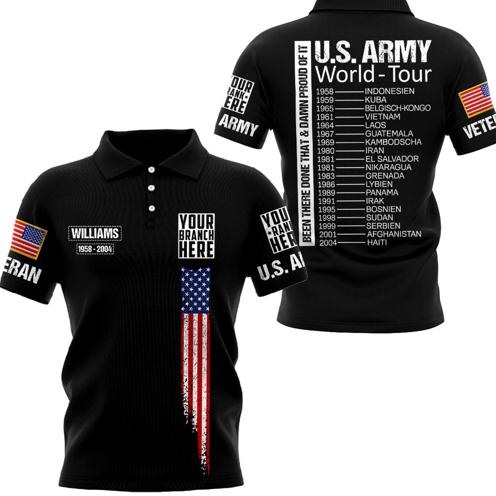 Custom Location World-Tour Been There Done That And Damn Proud Of It Personalized All Over Print Shirt For Veteran H2511