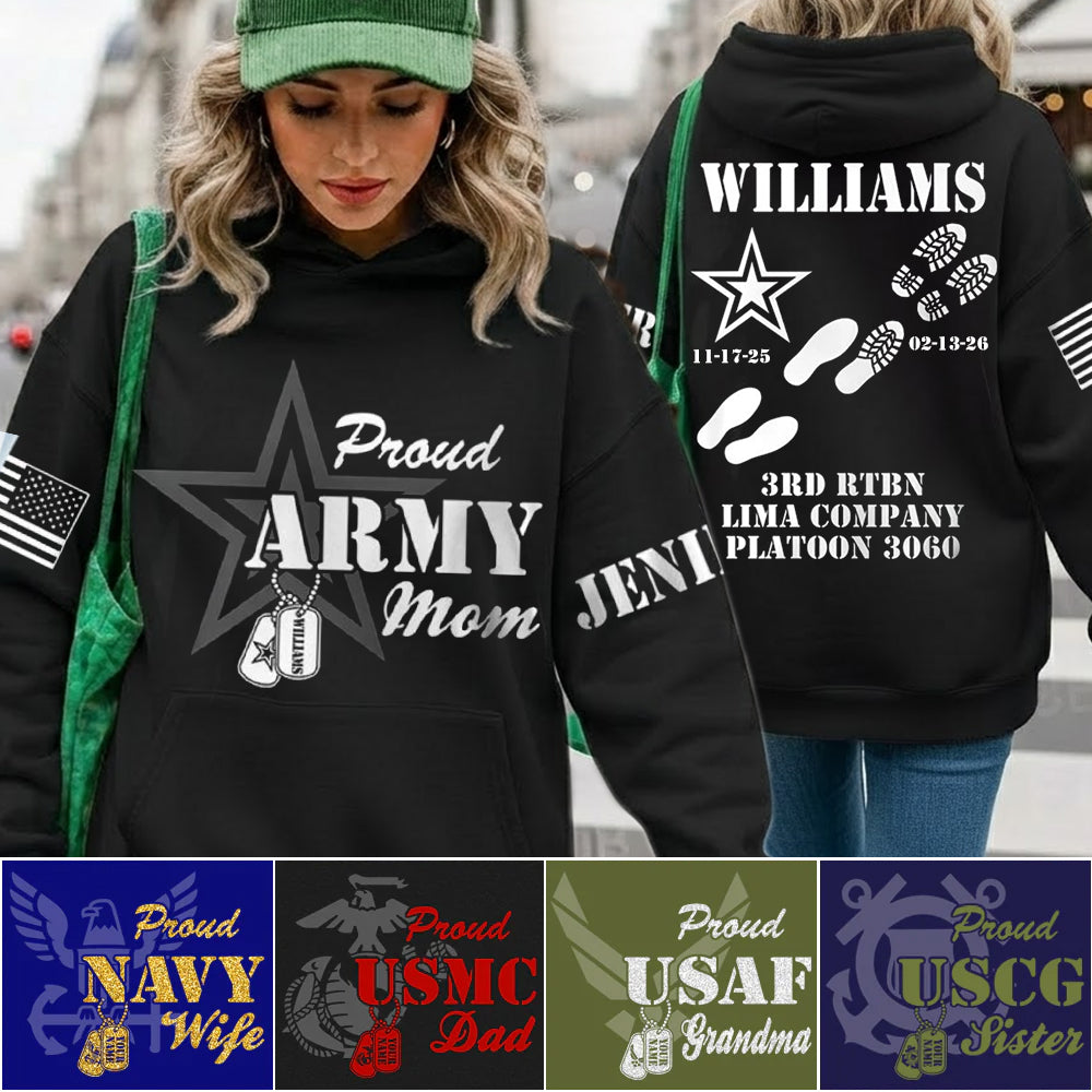 Proud Army Mom Dad Sister Family Members All Over Print Shirt Vr2 Custom Recruit Training Unit Designation Shirt For Proud Military Family Graduate Shirt H2511