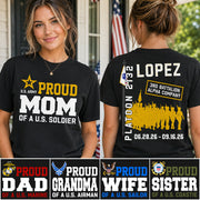 Proud Mom Of A US Soldier Custom Graduation Shirt For US Military Mom Dad Family Proud Shirt For Graduationn Day H2511