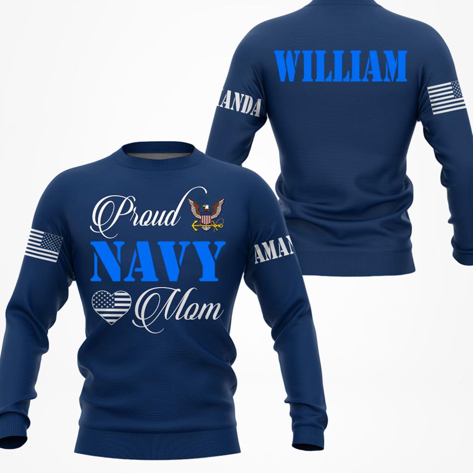 Proud Army Mom Personalized All Over Print Shirt For Military Mom Dad Family Member H2511