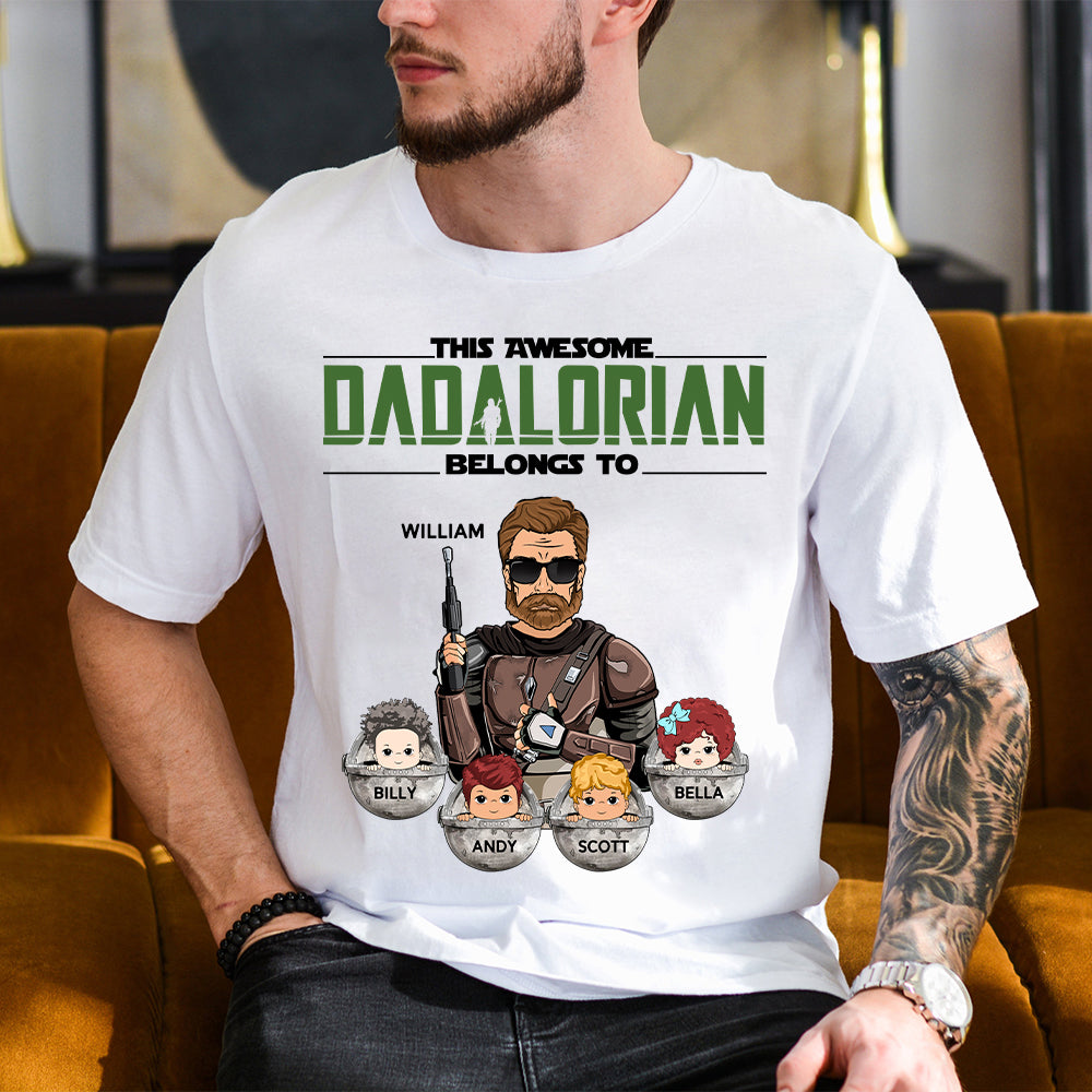 This Awesome Dadalorian Belongs To Personalized Shirt Gift For Dad - Father's Day & Birth Day Gift For Him