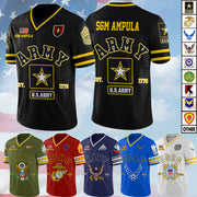 US Military Football Jersey Custom All Branches Rank Division Name For Military Retirement Veteran Dad Grandpa H2511