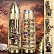 US Military World Tour Custom Bullet Tumbler Gift For Veteran H2511