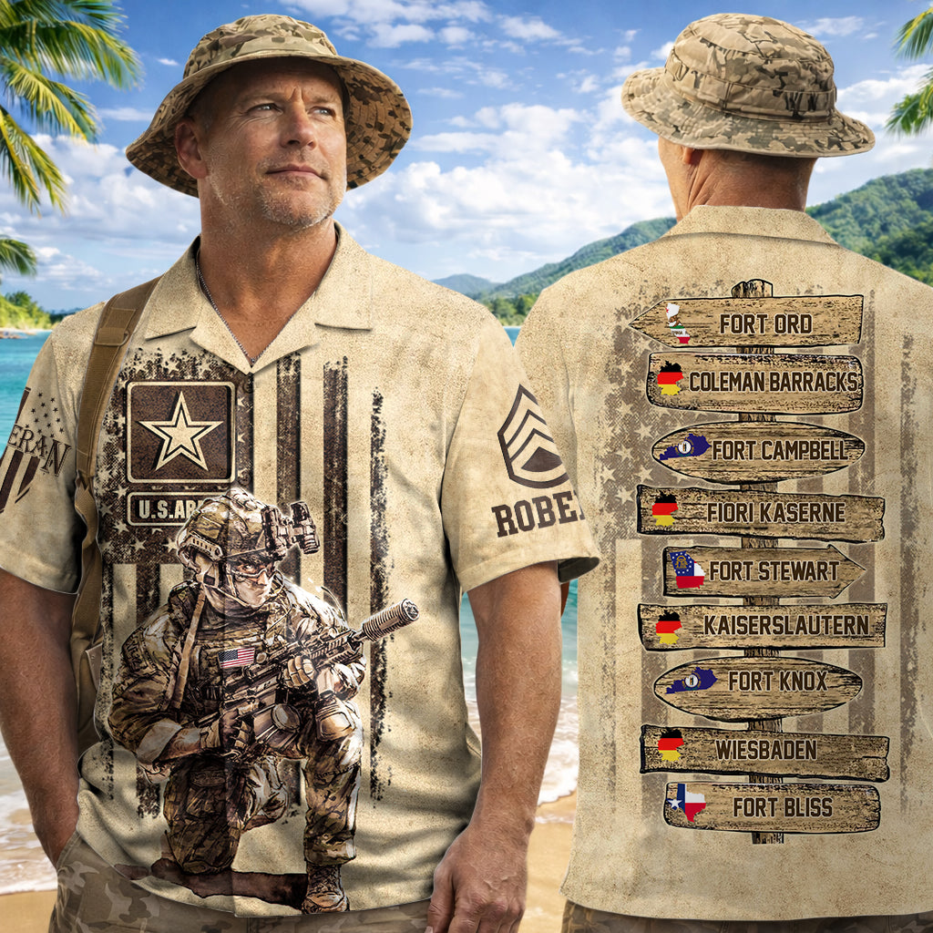 US Military World Tour Custom Hawaiian Shirt Gift For Veteran H2511