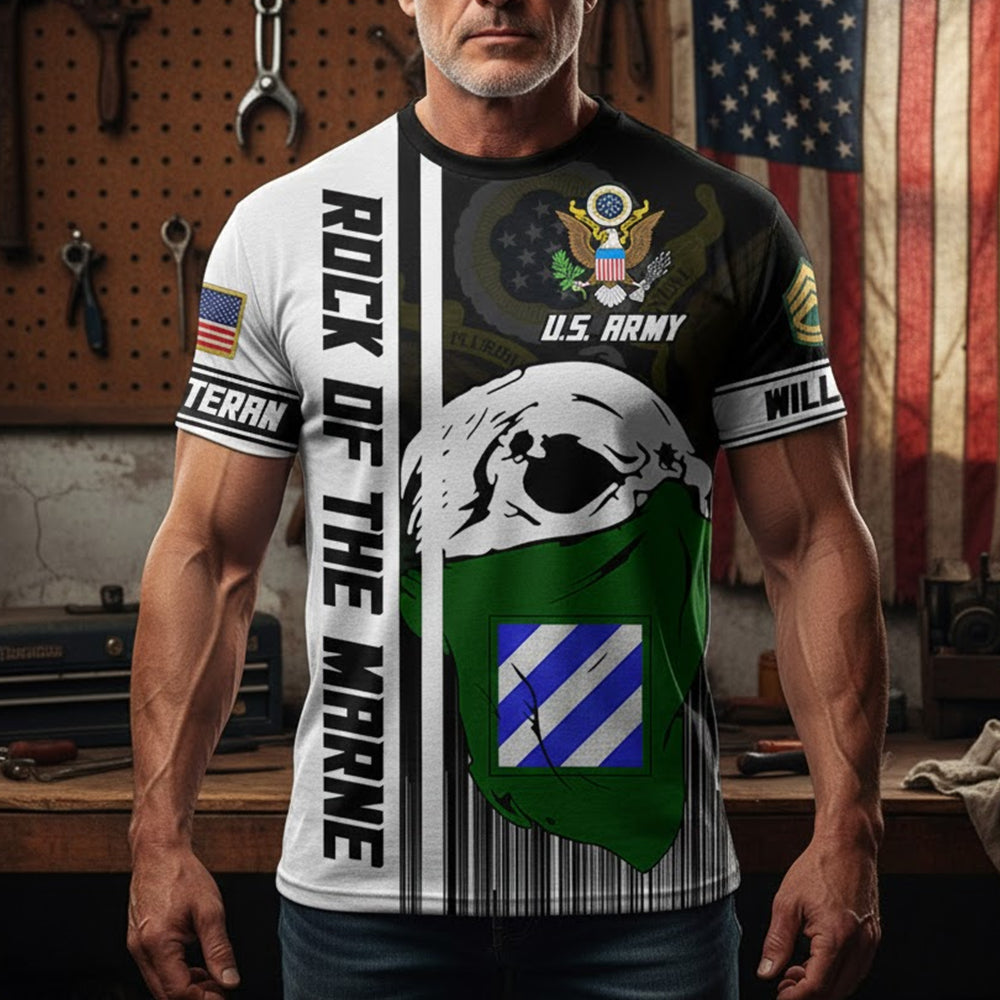 US Veteran Arms Skull Scarf Flag Personalized All Over Print Shirt Custom All Branches Gift For Veteran H2511