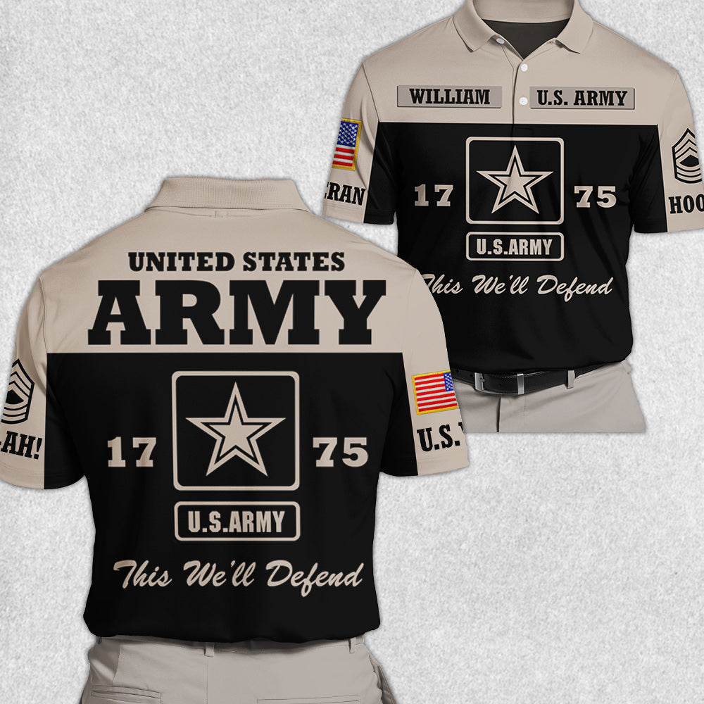 United States Military Veteran Custom Rank All Over Print Shirt For Veteran H2511