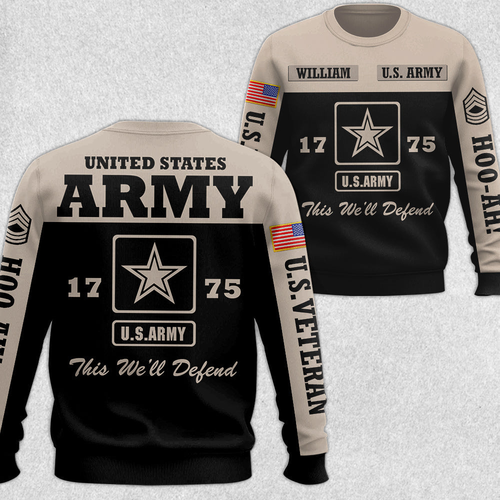 United States Military Veteran Custom Rank All Over Print Shirt For Veteran H2511