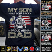 My Son Has Your Back Proud Army Dad Mom Family Shirt H2511 Military Graduation Shirt Big Day Shirt H2511 Trna
