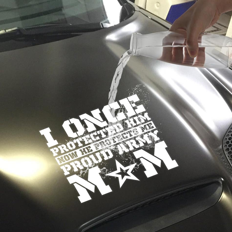 I Once Protected Him Now He Protects Me Proud Army Mom Custom Car Decal For Proud Military Familes H2511 Trna