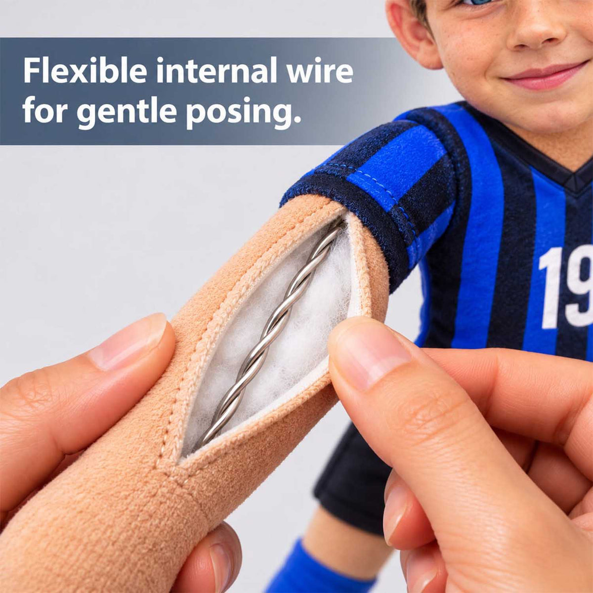 Personalized Soccer Squishy Toy Poseable Plush Doll, Funny Gift For Sport Lovers NA04 Pt99 NT01