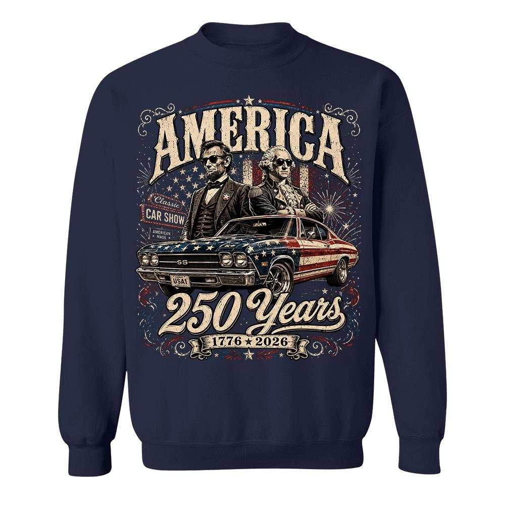 250 Years America Anniversary Classic Car Shirt, George Washington & Lincoln Playing Guitar, Funny 4th of July Tee For Car Lovers Hv01