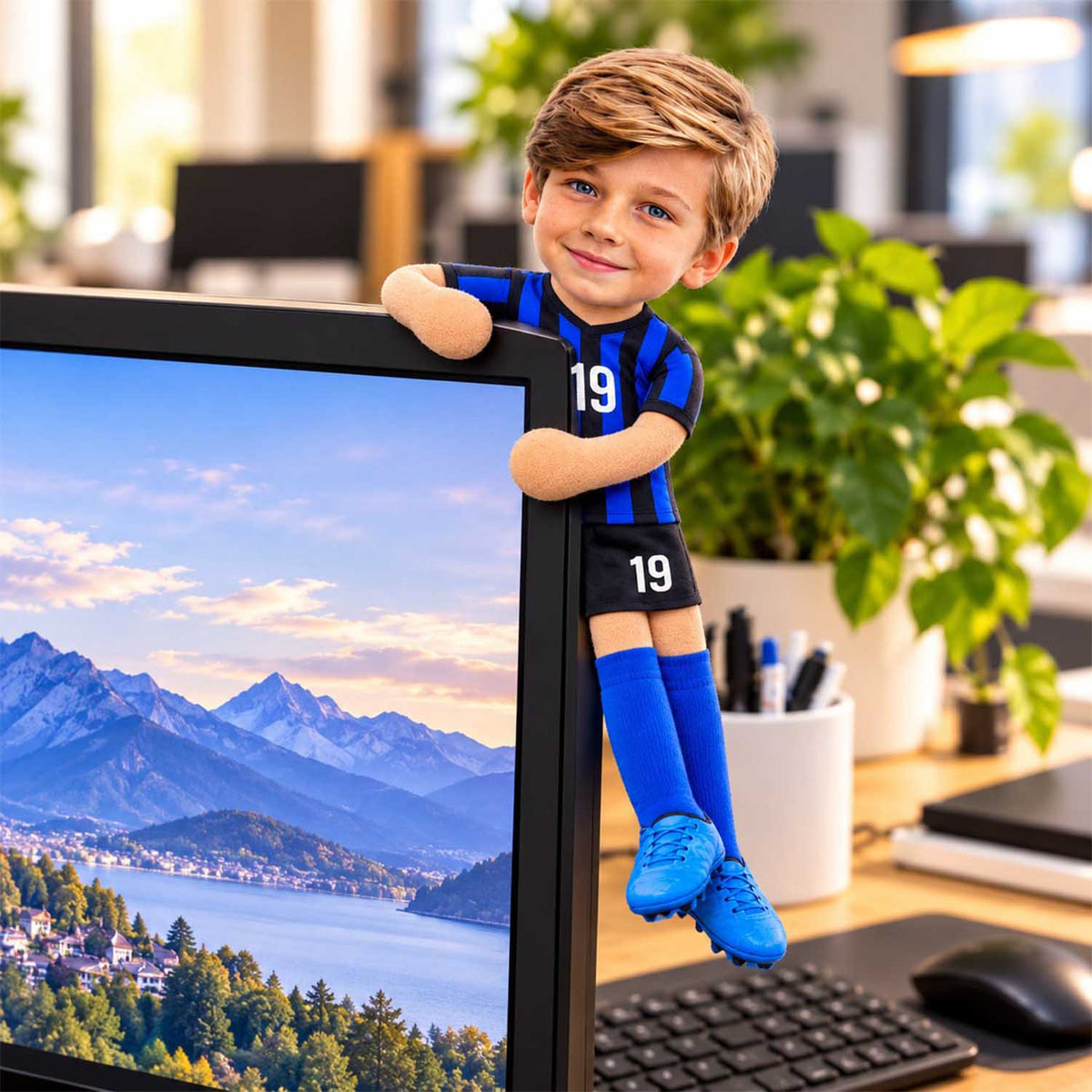 Personalized Soccer Squishy Toy Poseable Plush Doll, Funny Gift For Sport Lovers NA04 Pt99 NT01
