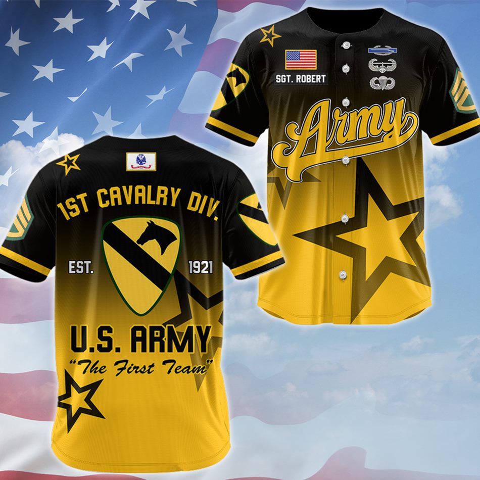 Custom Division All Branches Baseball Jersey Gift For US Military Soldier Veteran Dad Grandpa H2511 Trna
