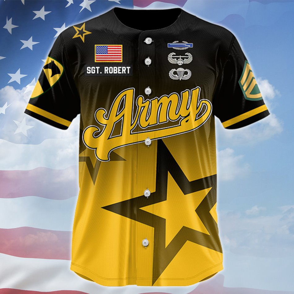 Custom Division All Branches Baseball Jersey Gift For US Military Soldier Veteran Dad Grandpa H2511 Trna