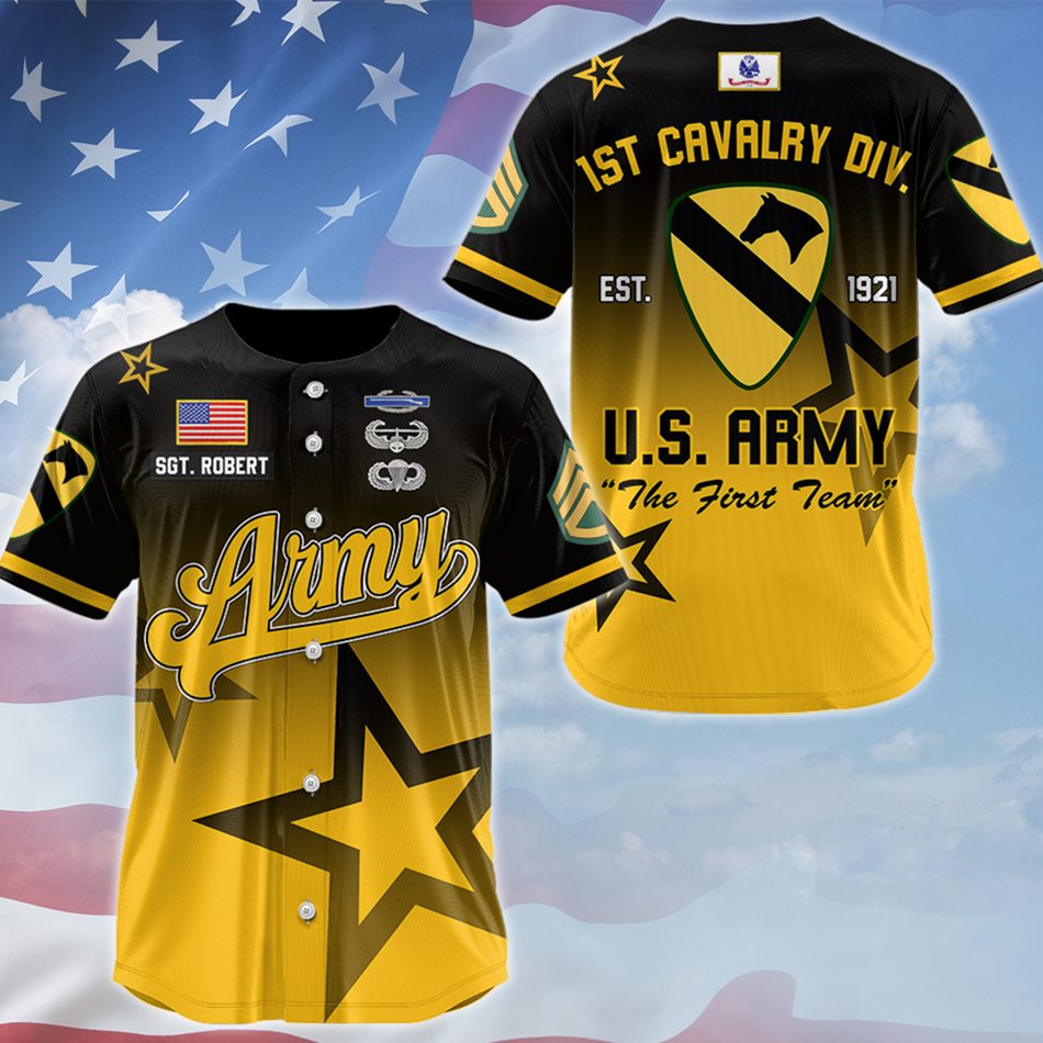 Custom Division All Branches Baseball Jersey Gift For US Military Soldier Veteran Dad Grandpa H2511 Trna