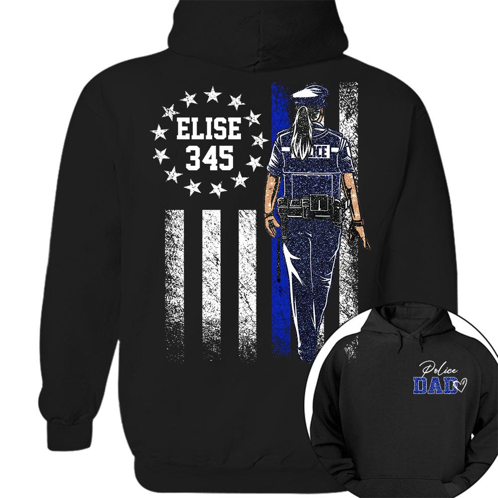 Proud Police Dad Shirt – Custom Name Gift For Dad Of Police Officer, Father's Day Tee Na02 Nh00
