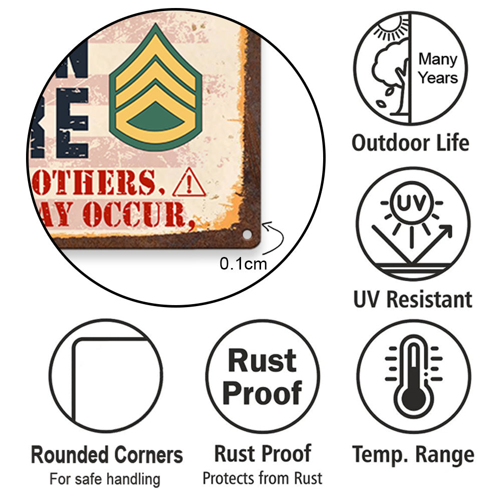 Veteran Custom Metal Sign Warning U.S. Veteran Lives Here Personalized Gift For Veterans H2511
