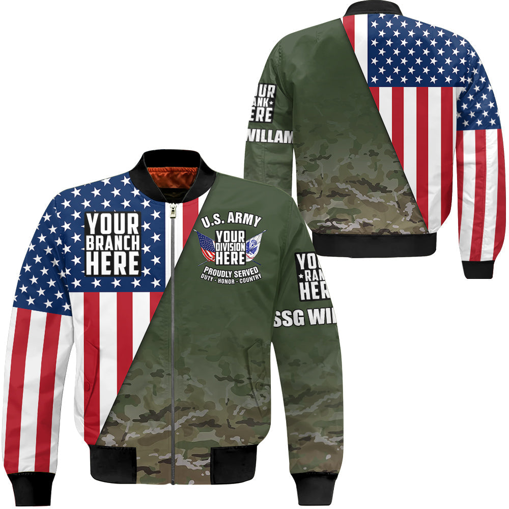 Military US Flag Veteran Personalized All Over Print Shirt Hoodie For Military Veteran H2511