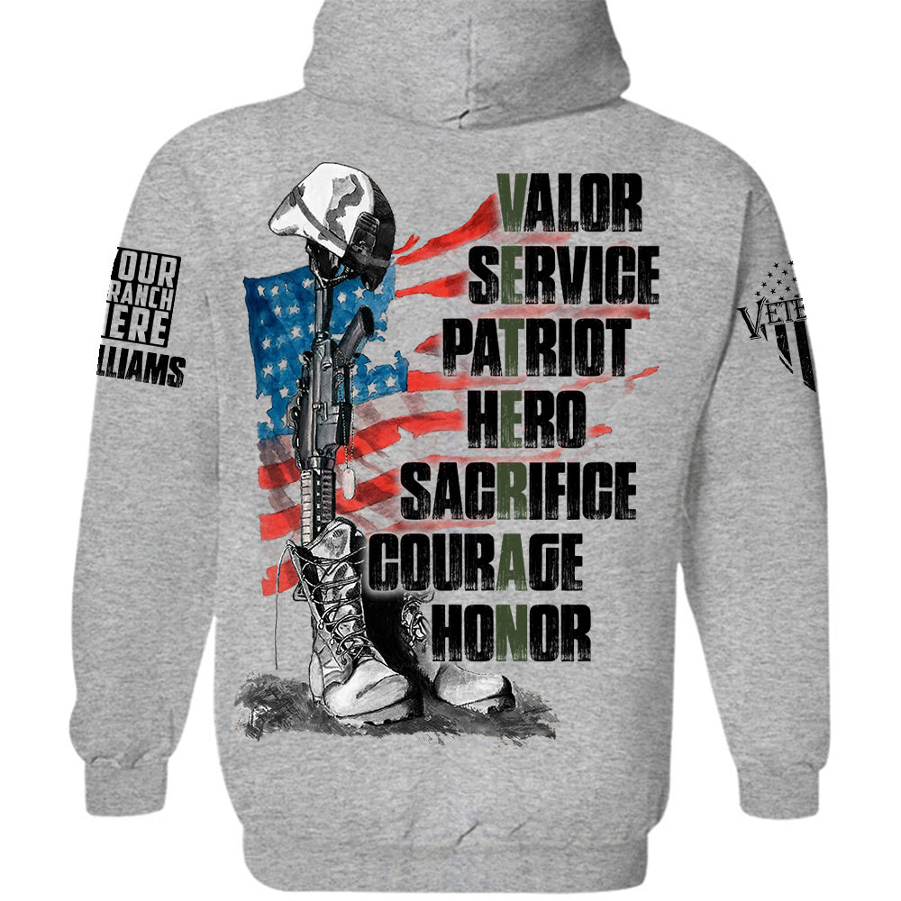 US Veteran Shirt Valor Service Patriot Hero Sacrifice Courage Honor Shirt For Veteran H2511