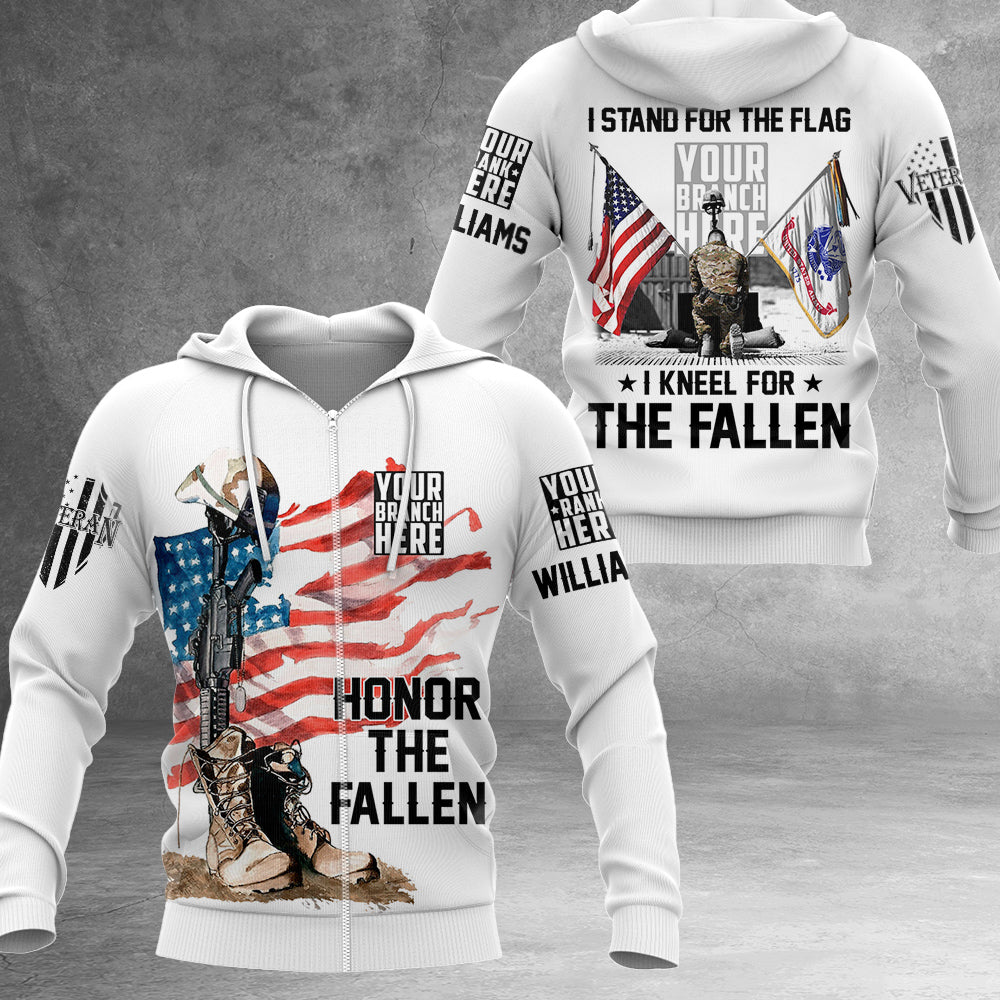 I Stand For The Flag I Kneel For The Fallen Personalized All Over Print Shirt For Veteran H2511