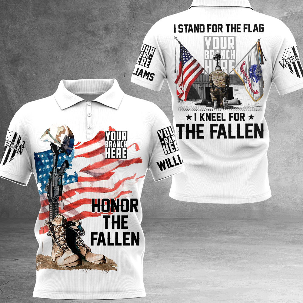 I Stand For The Flag I Kneel For The Fallen Personalized All Over Print Shirt For Veteran H2511