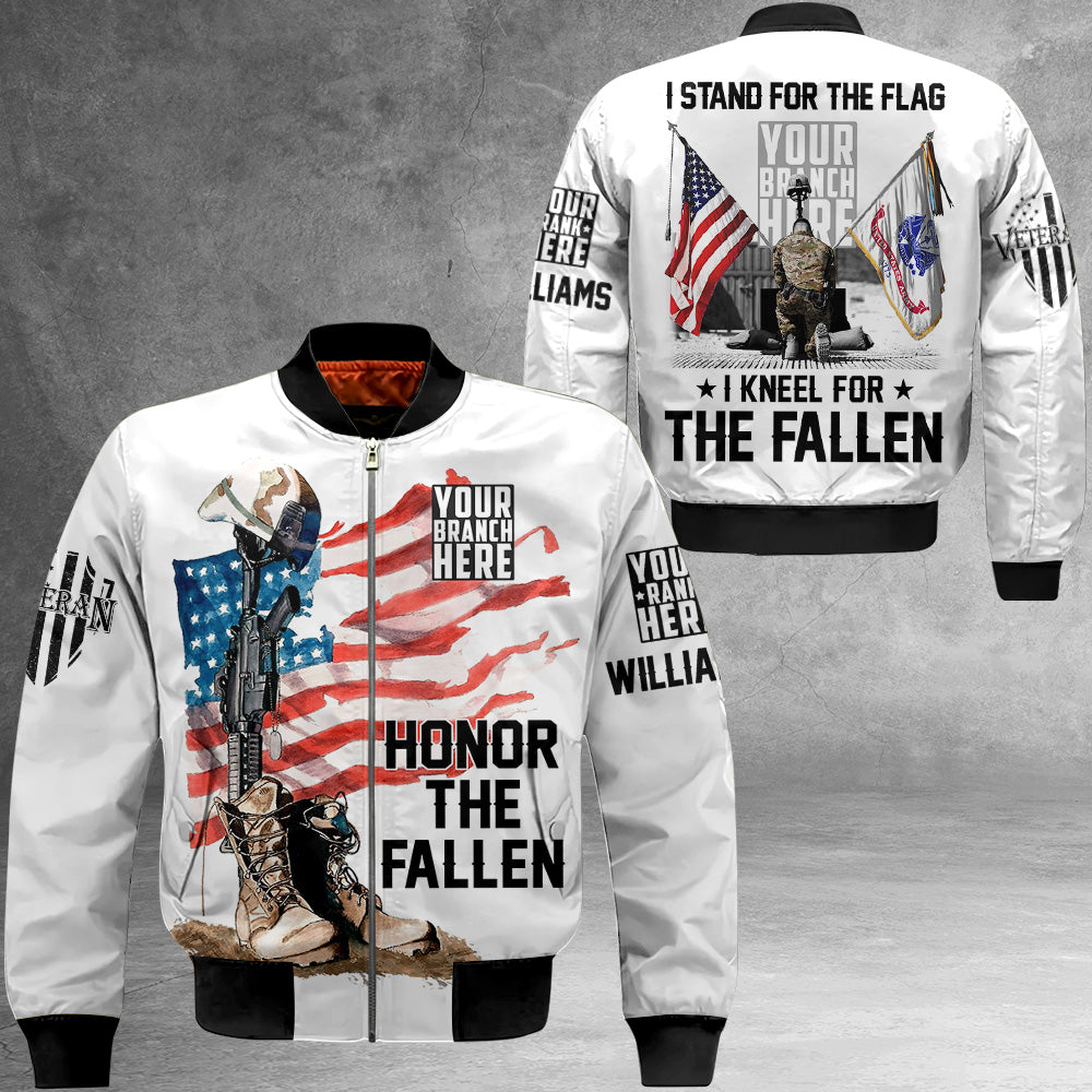 I Stand For The Flag I Kneel For The Fallen Personalized All Over Print Shirt For Veteran H2511
