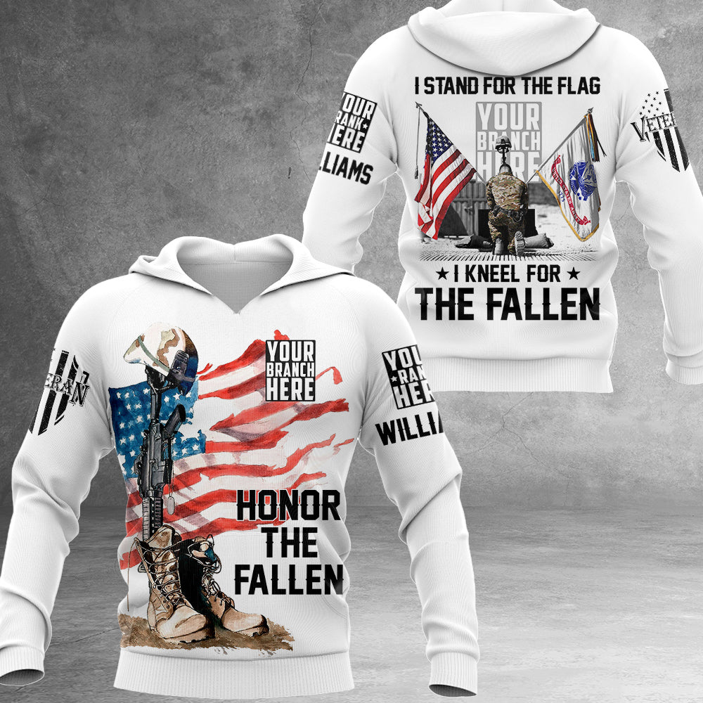I Stand For The Flag I Kneel For The Fallen Personalized All Over Print Shirt For Veteran H2511