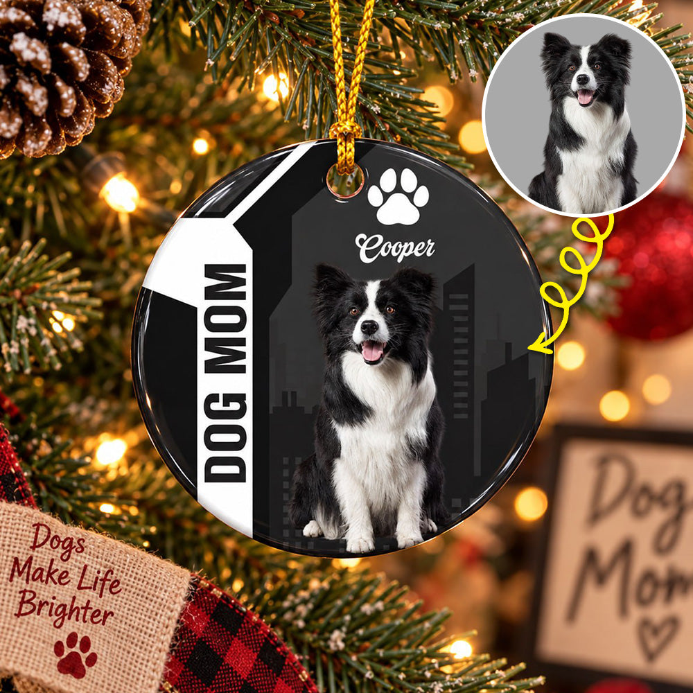 Personalized Dog Mom Christmas Ornament, Custom Pet Photo Ornament, Dog Lover Christmas Gift T1807 T24