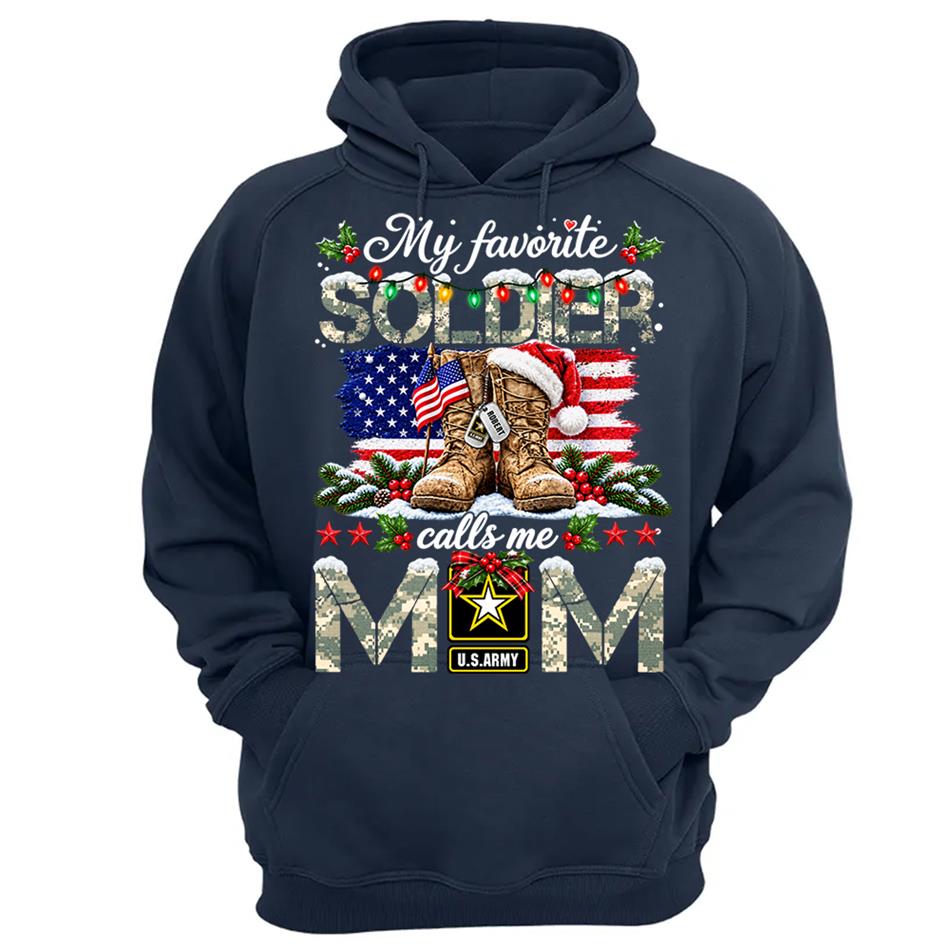 Personalized Shirt My Favorite Soldier Calls Me Mom Custom Shirt For Proud Army Mom Dad Grandma Family Christmas Shirt H2511 Trna KL07
