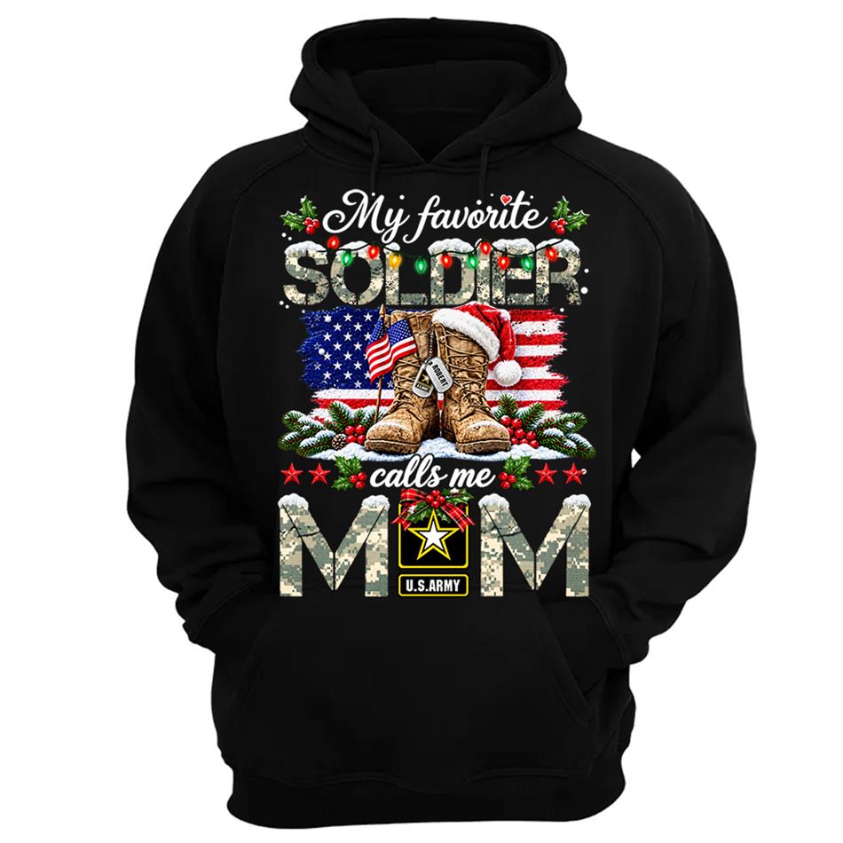 Personalized Shirt My Favorite Soldier Calls Me Mom Custom Shirt For Proud Army Mom Dad Grandma Family Christmas Shirt H2511 Trna KL07
