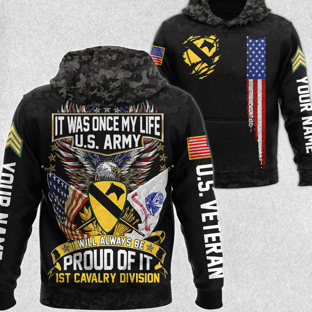 Black Camouflage It Was Once My Life I Will Always Be Proud Of It All Over Print Shirt for Soldier Veteran H2511