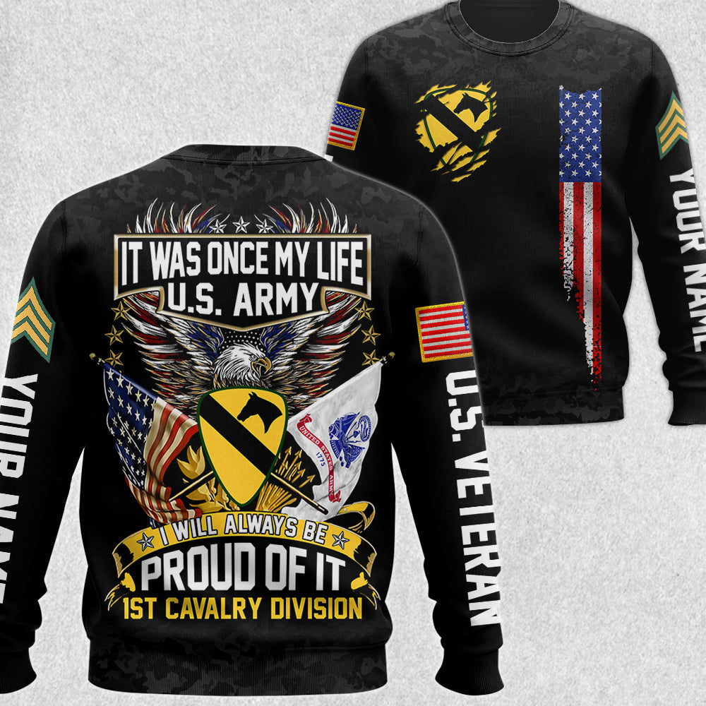 Black Camouflage It Was Once My Life I Will Always Be Proud Of It All Over Print Shirt for Soldier Veteran H2511