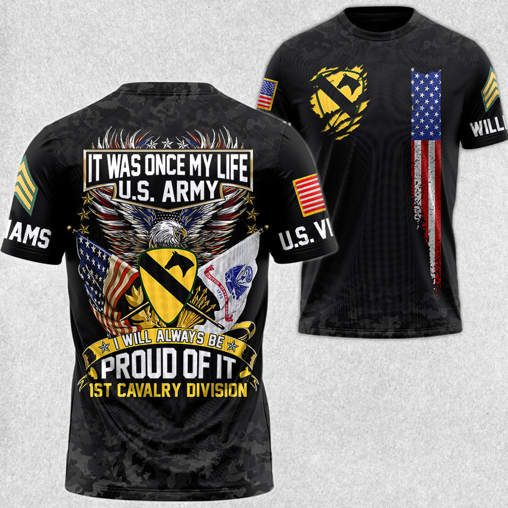 Black Camouflage It Was Once My Life I Will Always Be Proud Of It All Over Print Shirt for Soldier Veteran H2511