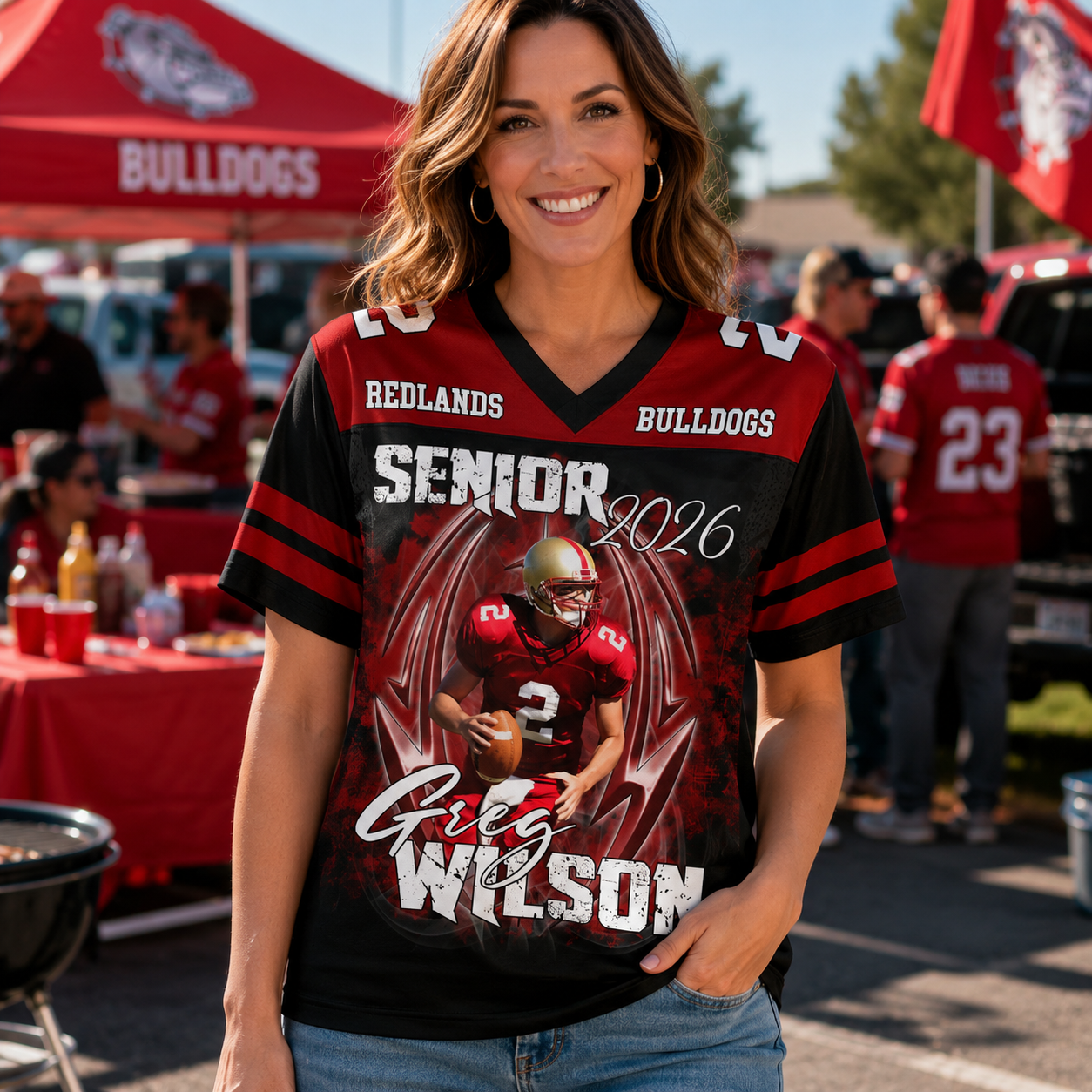 Custom Photo Football Jersey Shirt For Football Family Game Day Shirt H2511