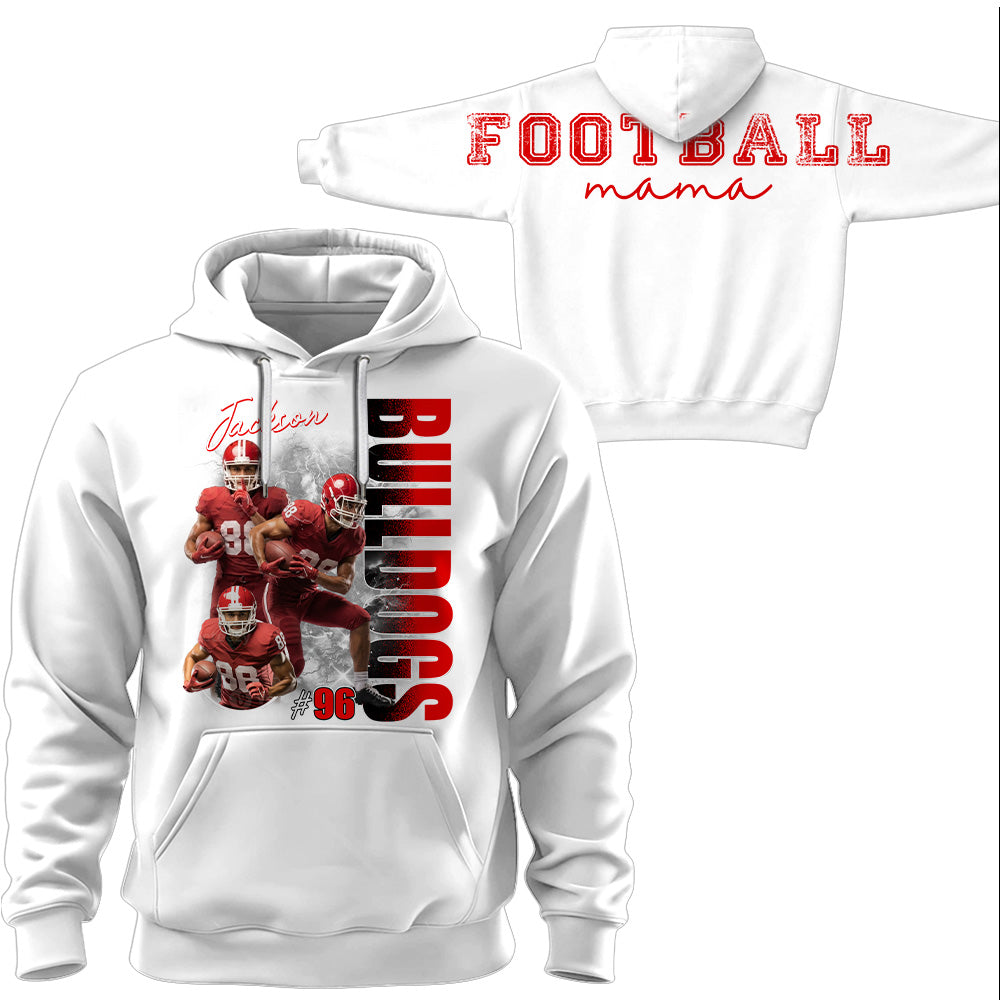 Personalized Football Mom Sweatshirt, Custom Large Back Graphic, Gift For Football Mom Football Family Football Lovers MI209 T24