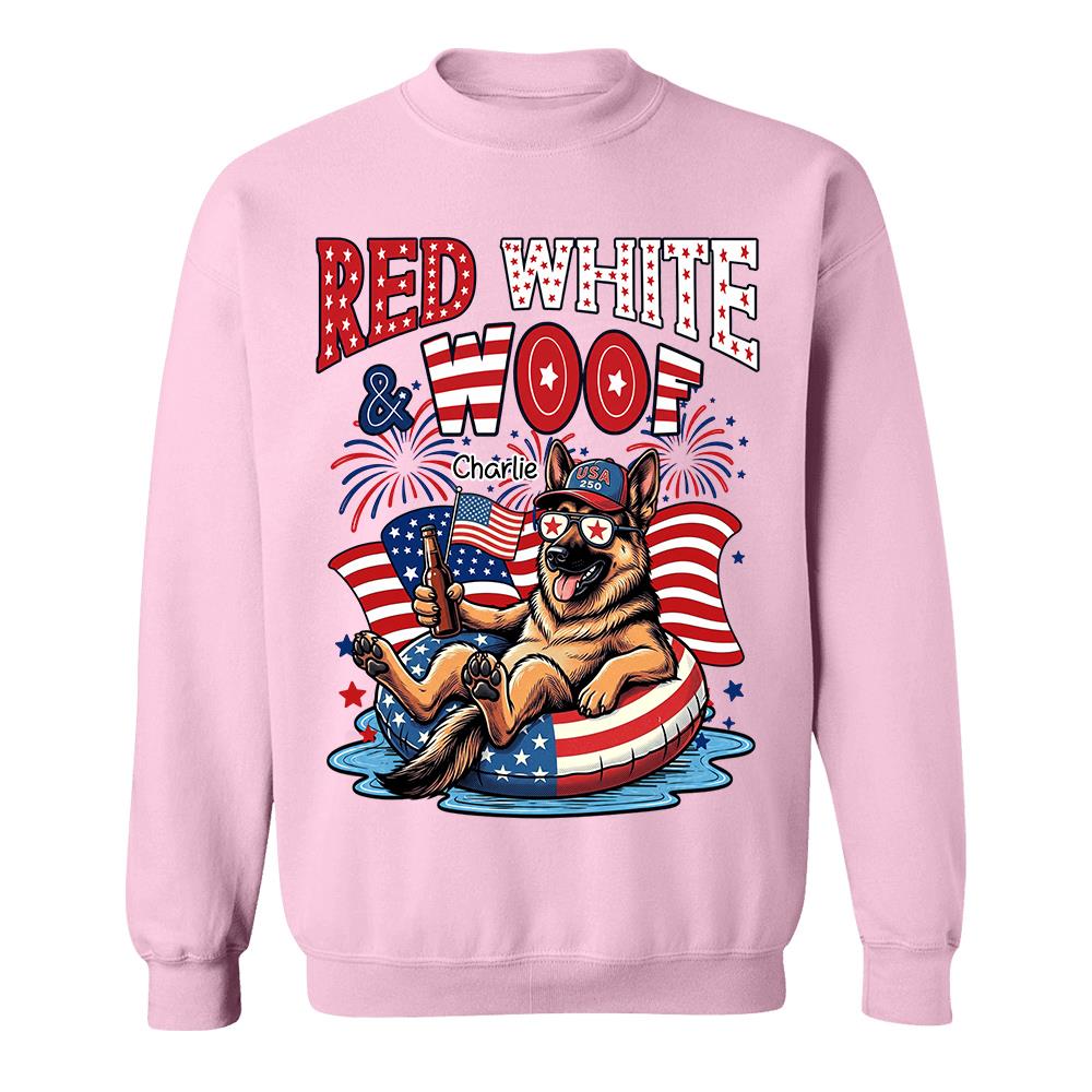 Red White Woof, Custom Photo Pet Shirt, America 250th Anniversary Gifts For Dog Cat Lovers, Dog Dad And Mom, Cat Owners T1807 Hv01