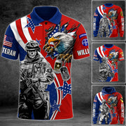 Bald Eagle Ripped Flag All Over Print Shirt 4th July Polo Custom Division Rank For Proud Patriot Soldier Veteran Shirt H2511 Trna