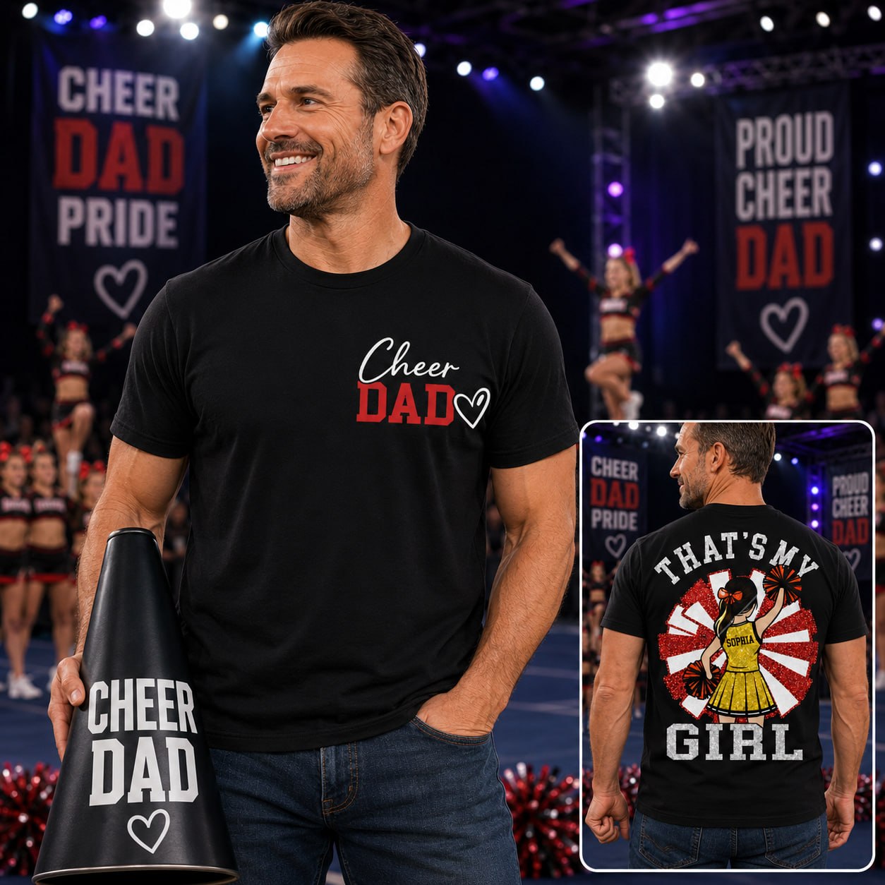 That's My Girl, Personalized Cheer Dad Shirt, Gift For Cheerleader Family T1807 Hv01